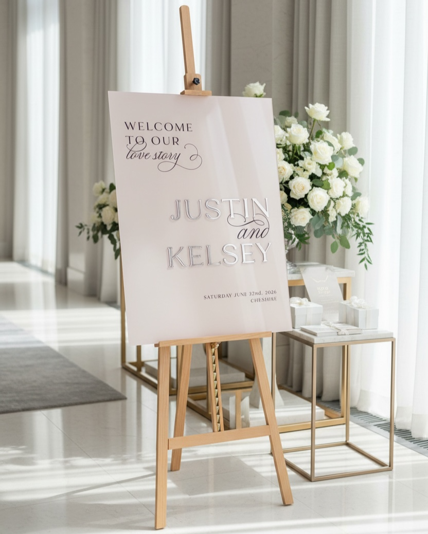 Acrylic Wedding Welcome Sign -  Rectangle