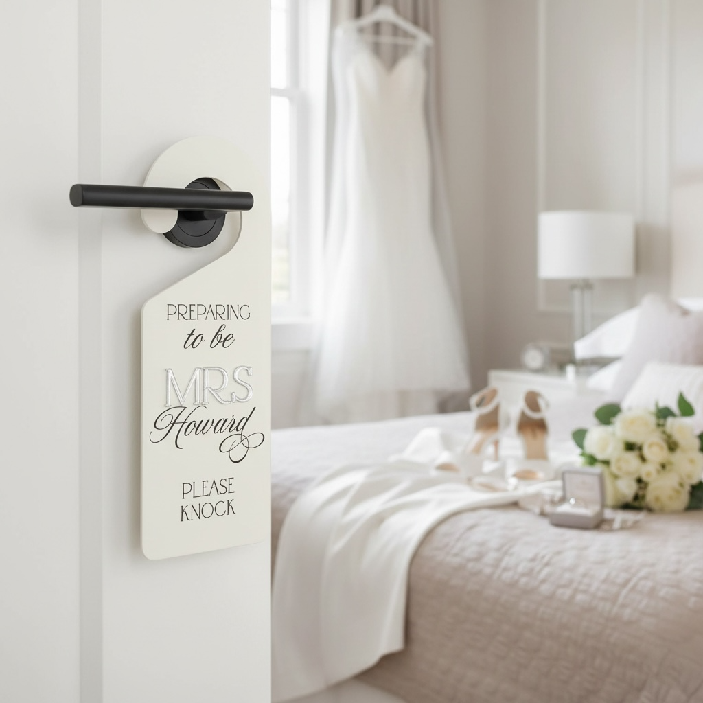 Door Hanger, Bridal Door Hanger, Preparing to be