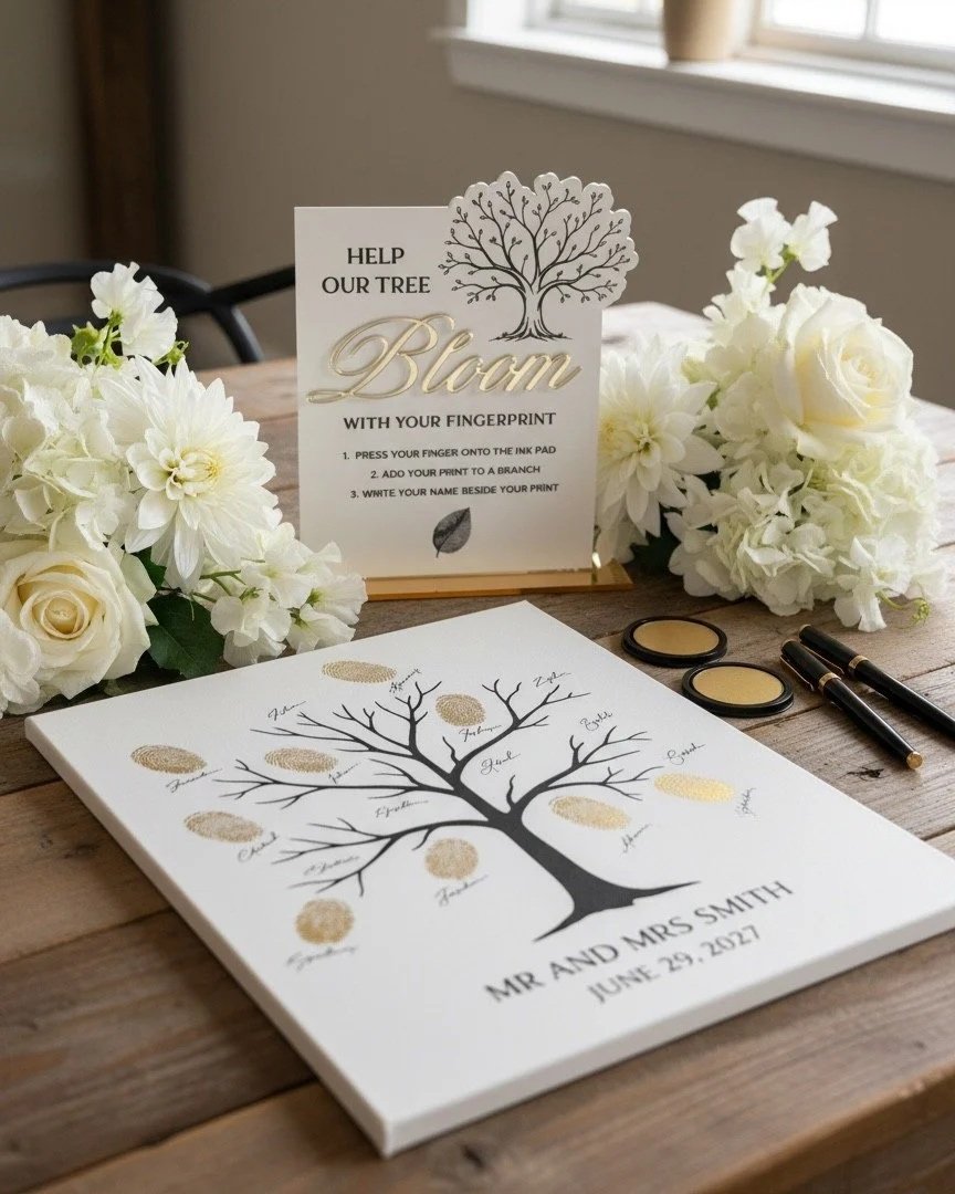 Fingerprint Guestbook Directional Sign, A5