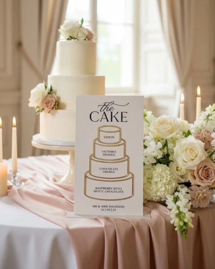 3D 'Cake outline' Cake Flavour Sign