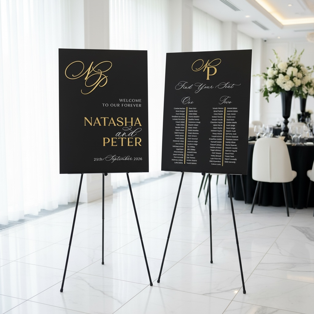 'Monogram' Seating plan + Welcome sign Bundle