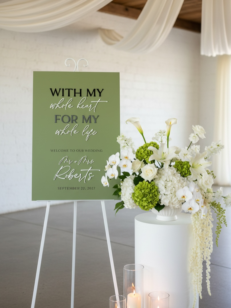 'Quote' Acrylic Wedding Welcome Sign - Rectangle