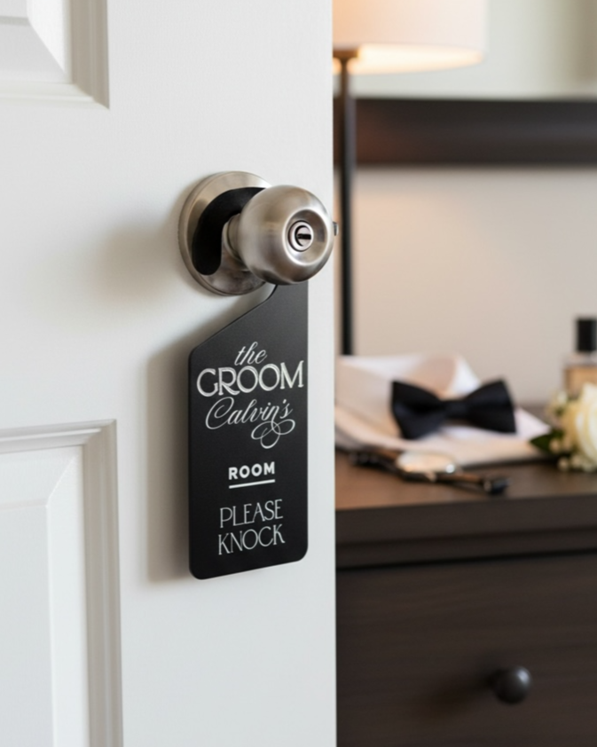 Groom Door Hanger, Groom Prep