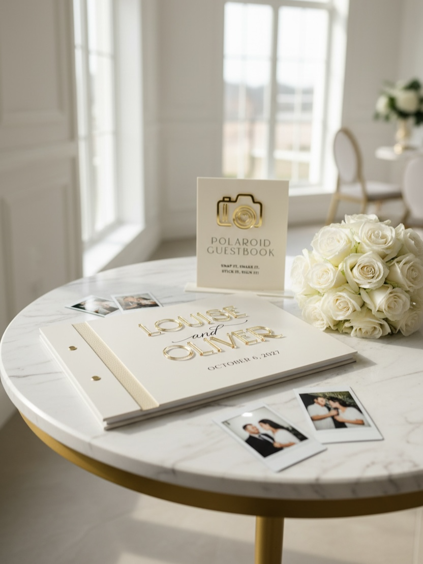 'Duo' Polaroid Sign + Guestbook Set