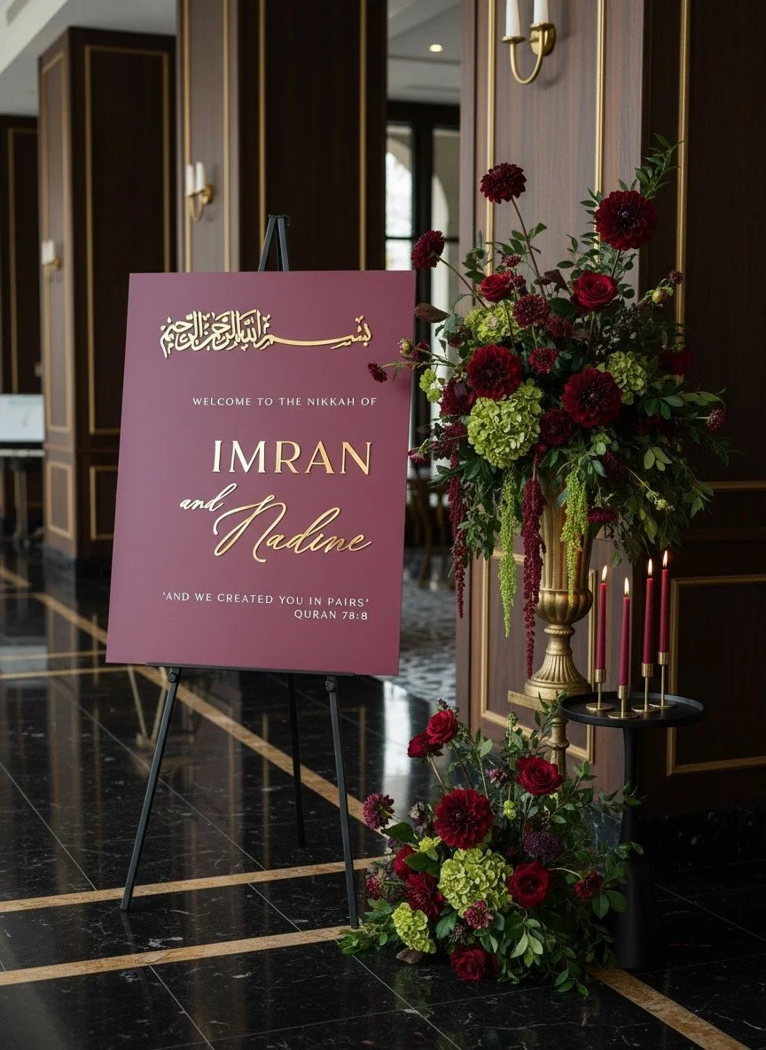 Arabic Wedding Welcome Sign - Rectangle