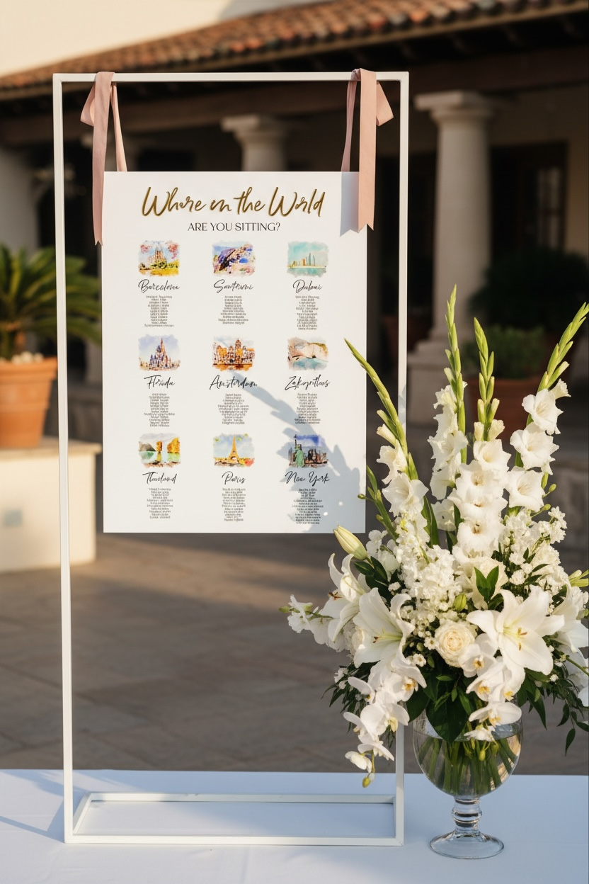 'Watercolour Images'  Rectangle Seating Plan
