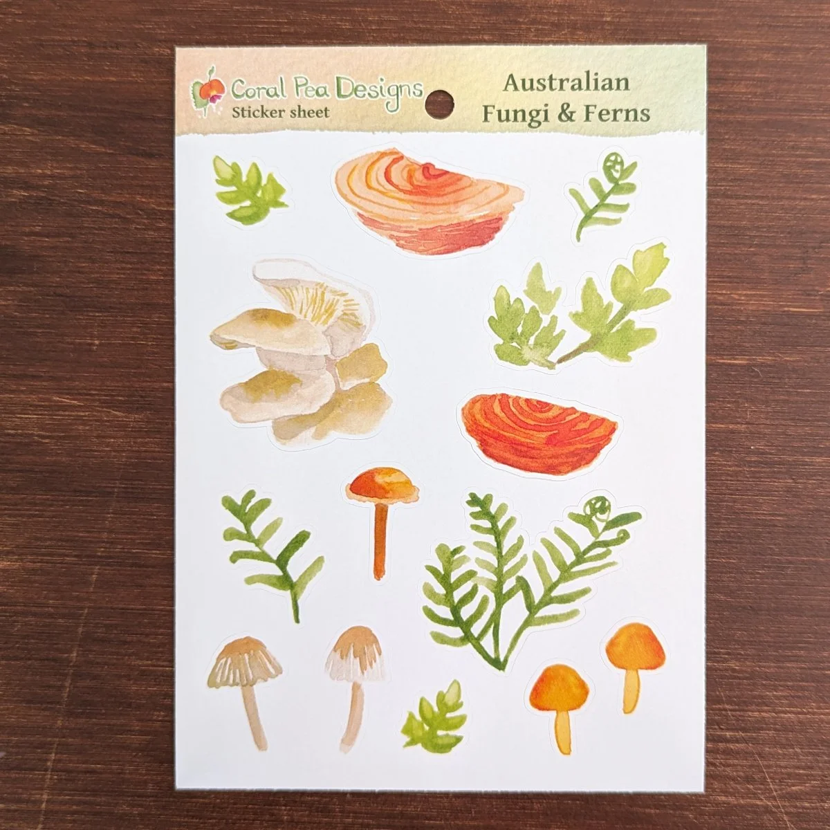 Australian Ferns & Fungi Sticker Sheet