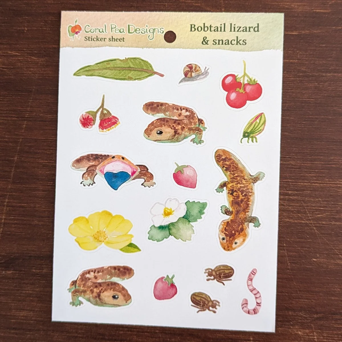 Bobtail Lizard Sticker Sheet