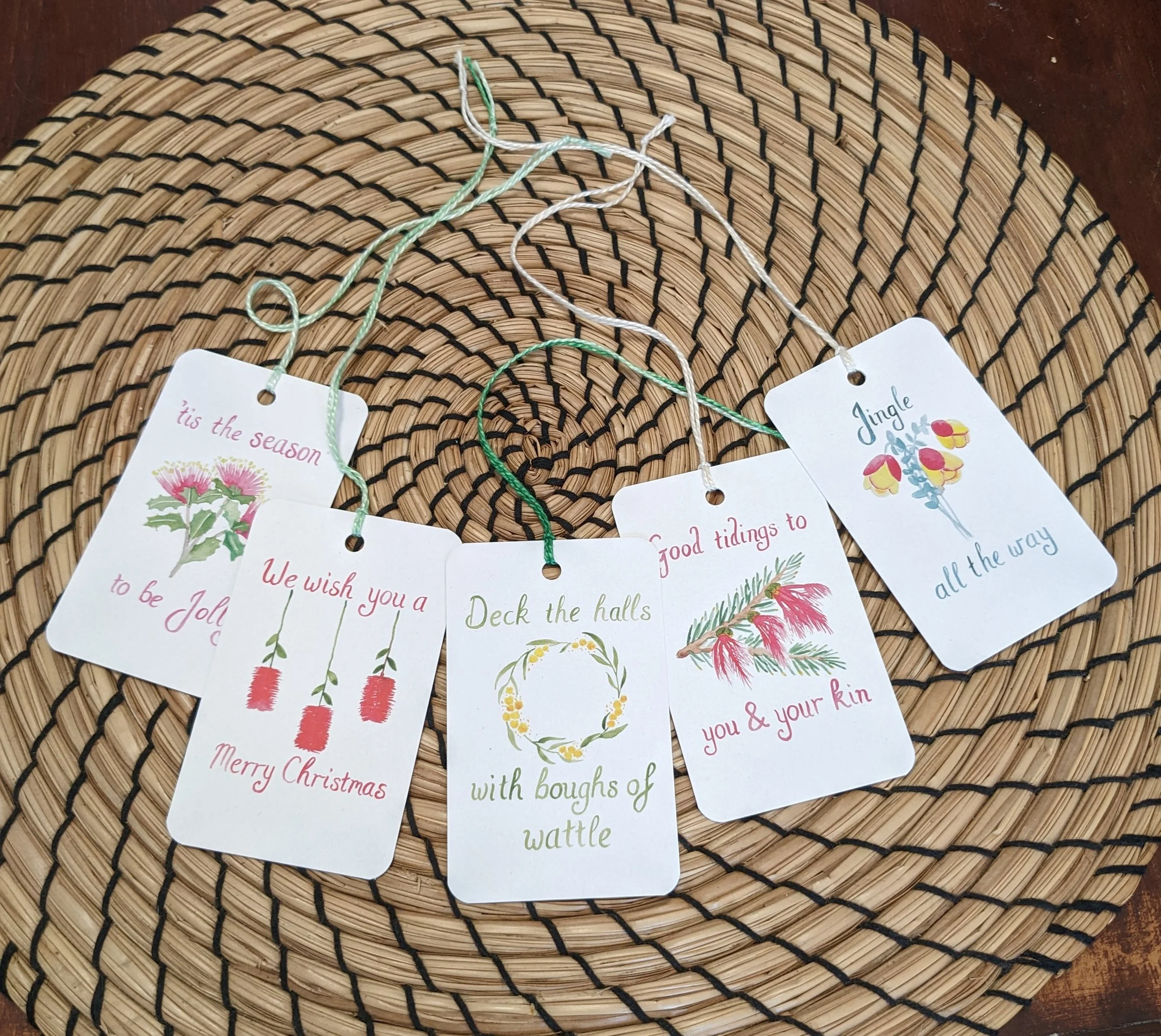 Australian Floral Christmas Gift Tags (5 Pack)