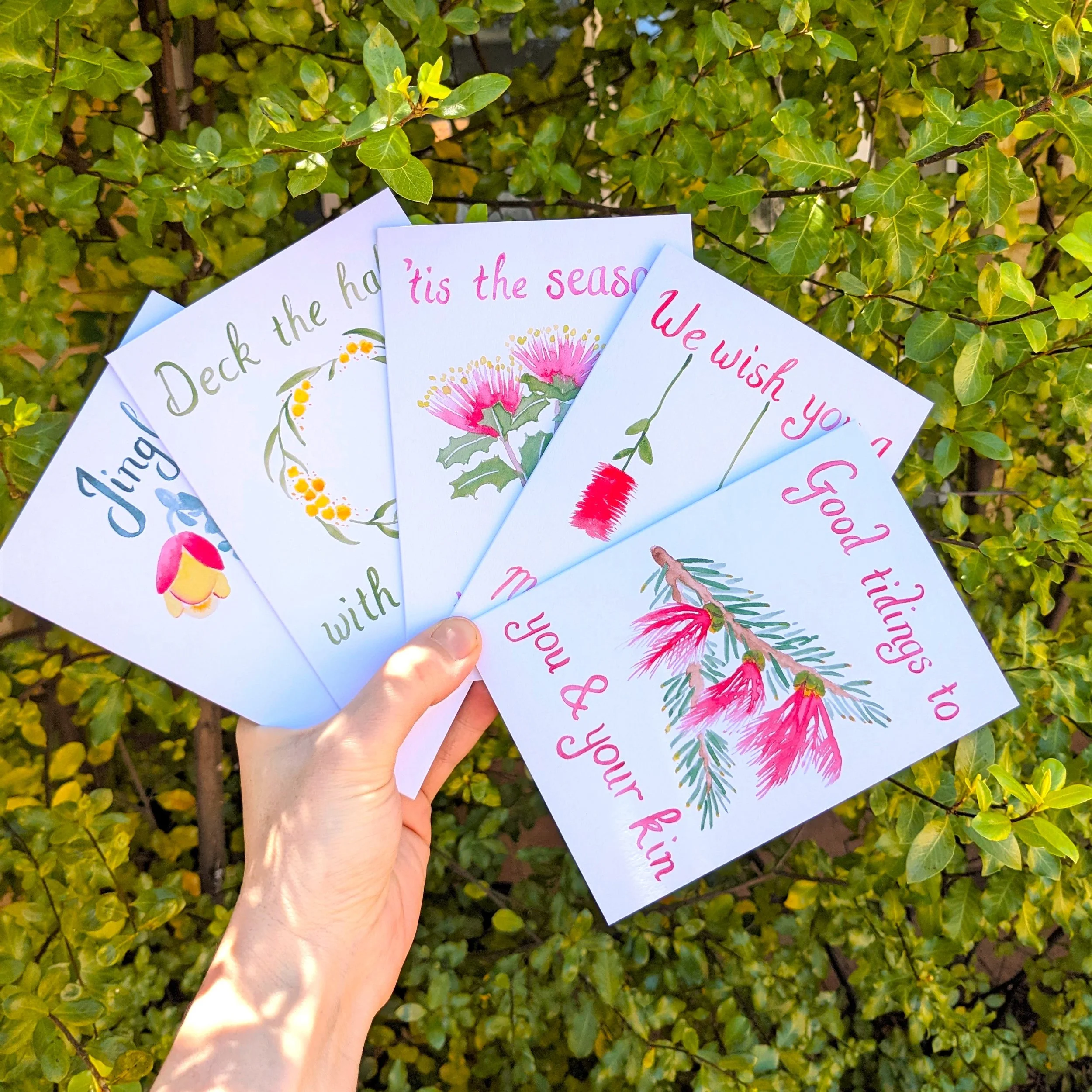 Australian Floral Christmas Cards (5 Pack)