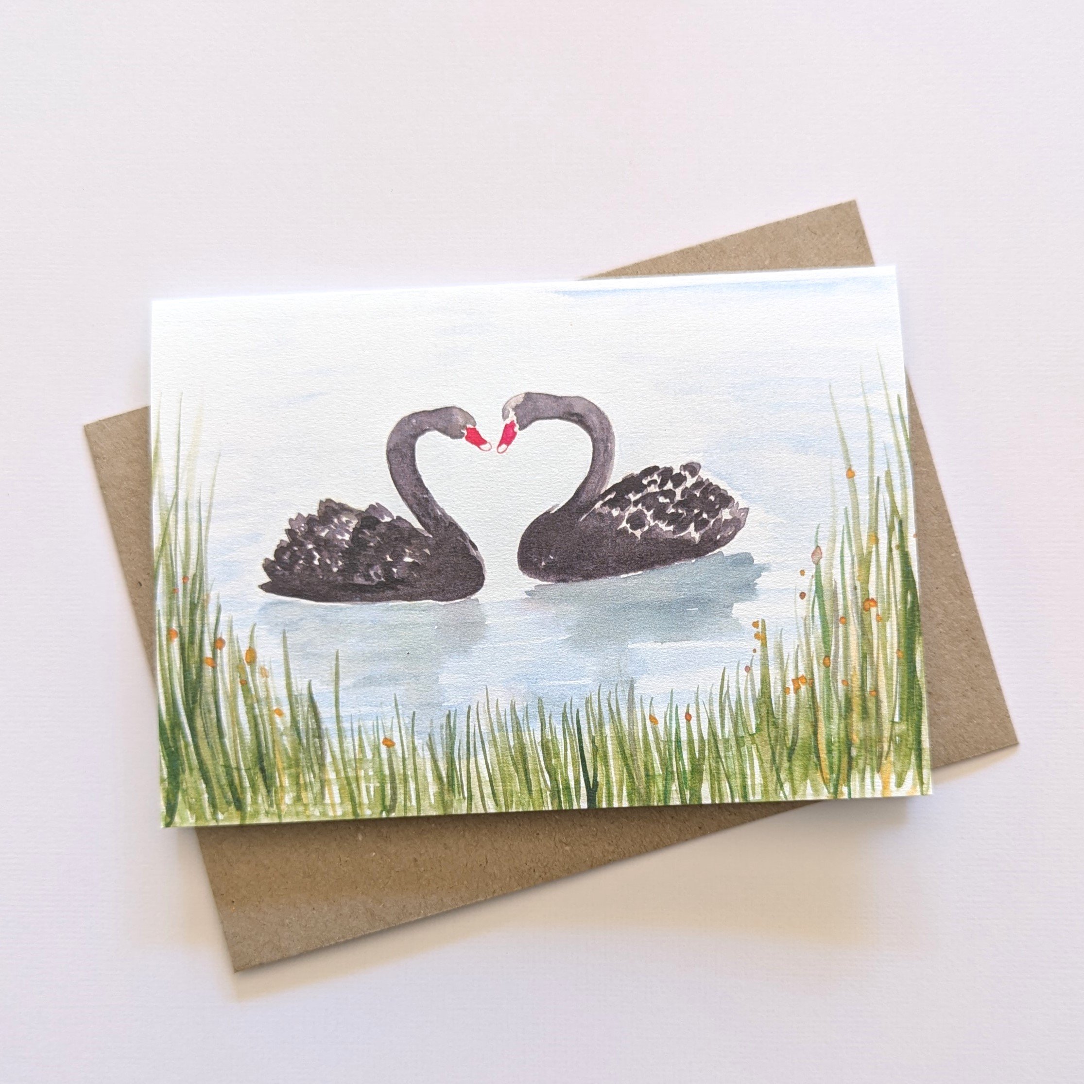 Swans in Love Greeting Card