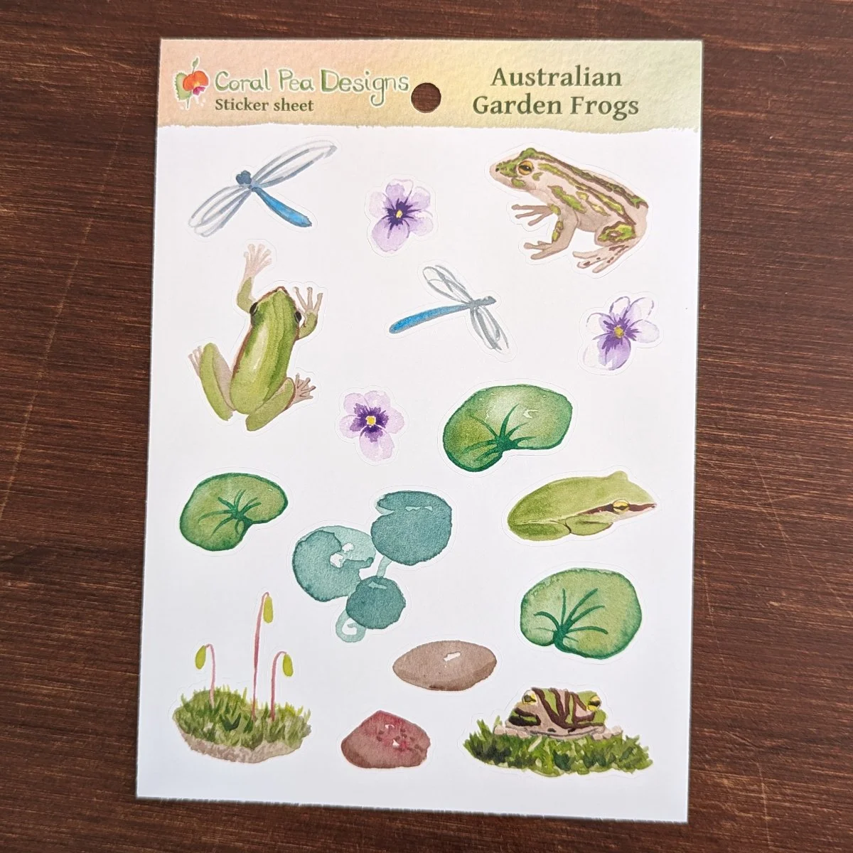 Australian Frogs Sticker Sheet