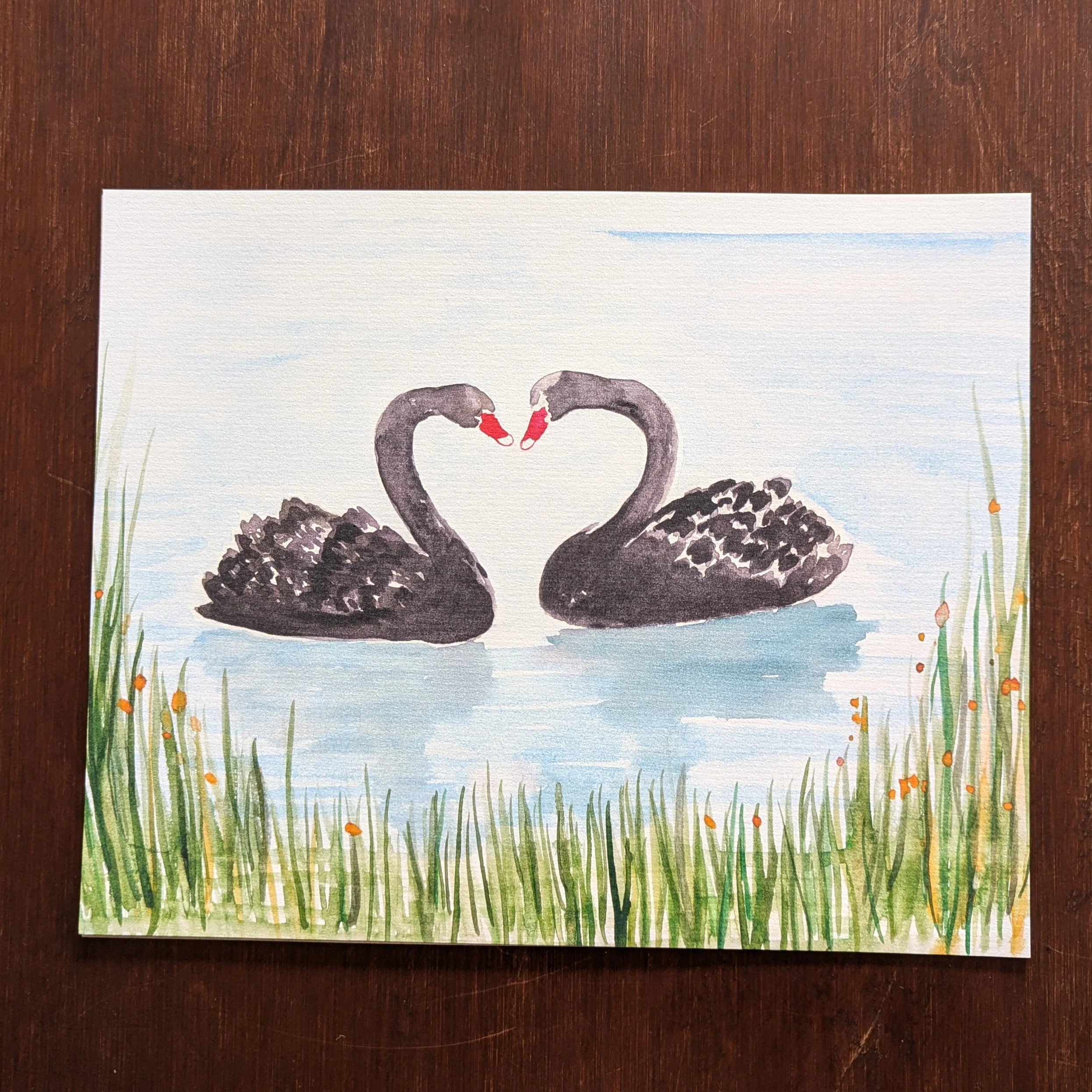 Swans in Love Art Print