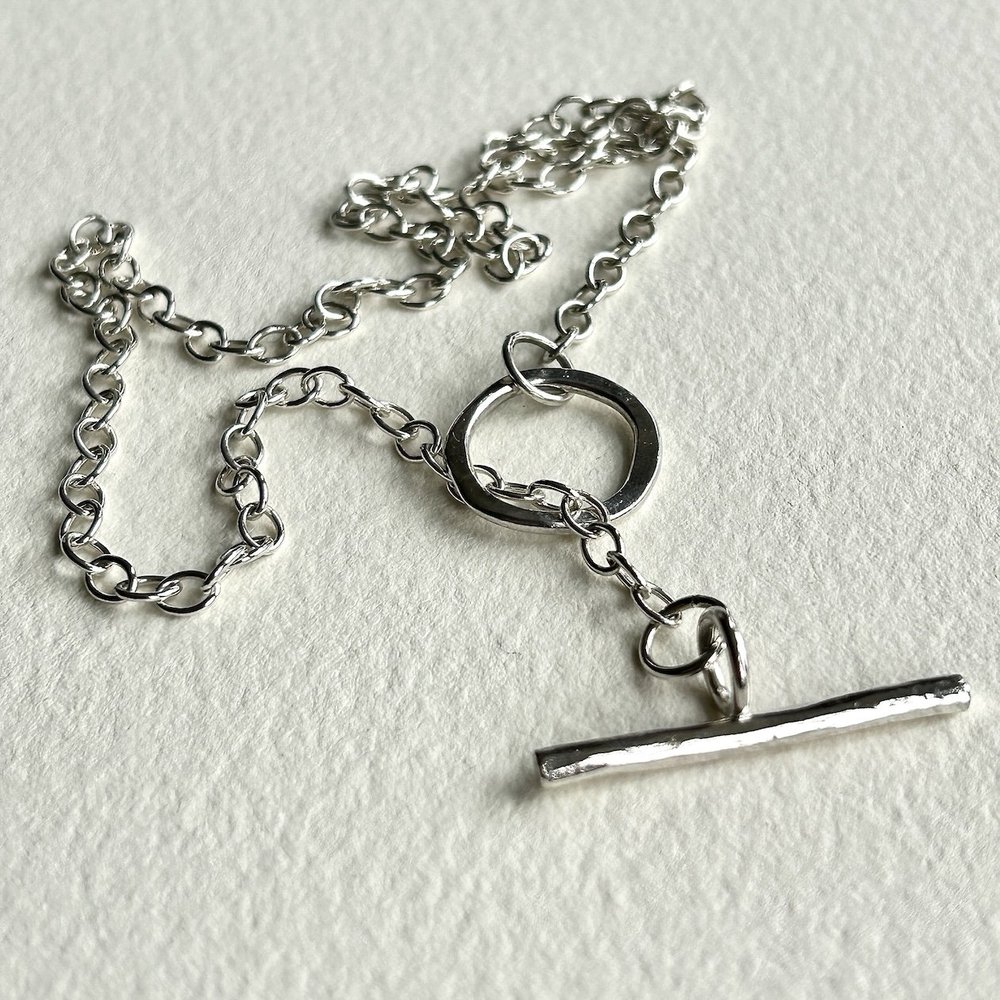 Silver Bar and Hoop Necklace — NCK Jewellery - Main Image