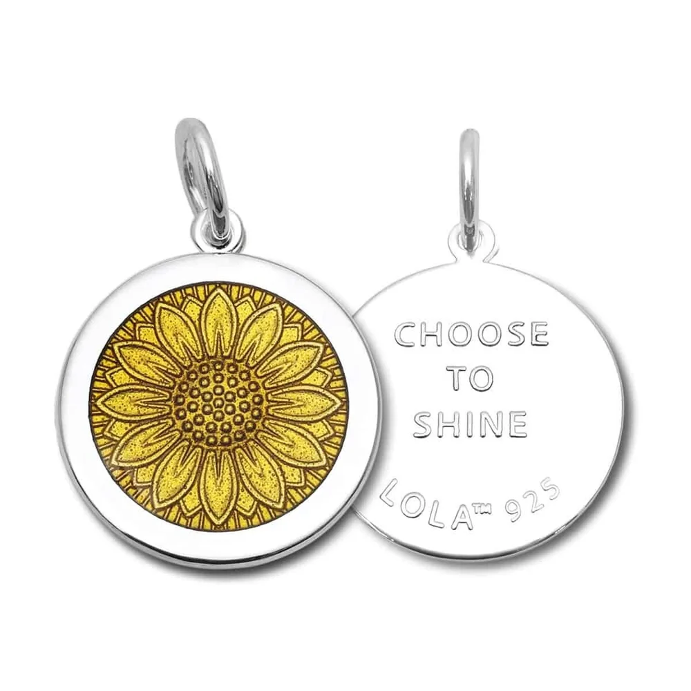 10k Yellow Gold Sunflower Charm Pendant - Polished Gold Sunflower Jewelry