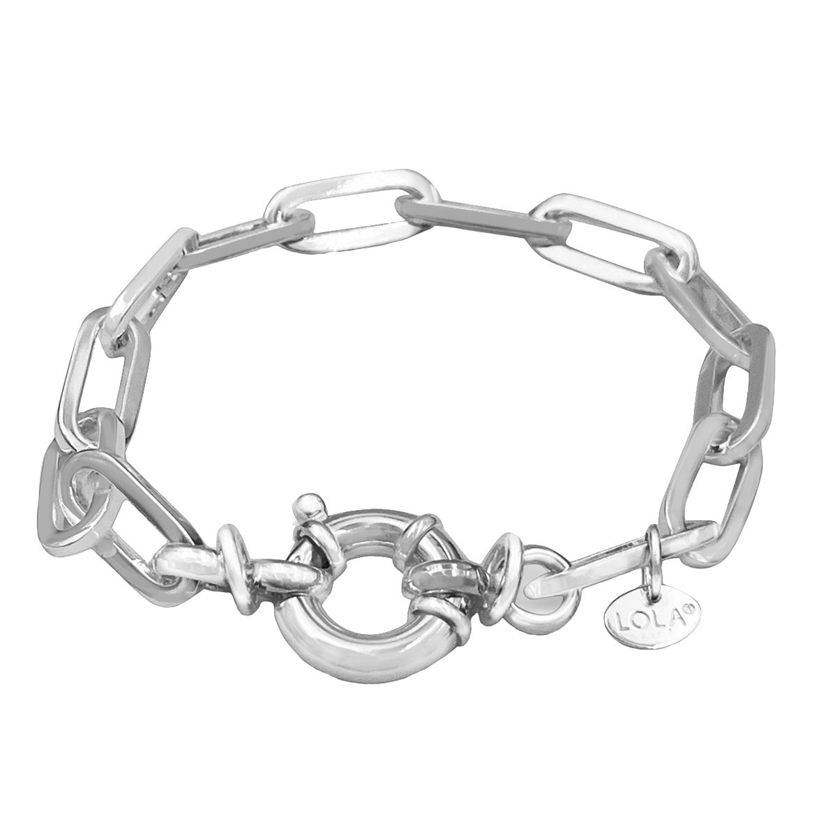 Curb Large Bracelet Silver 16mm — Lola & Company