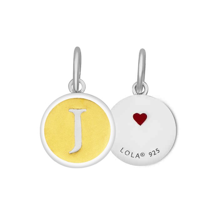 Sterling Silver Initial Heart Key Necklace - J | Jewlr