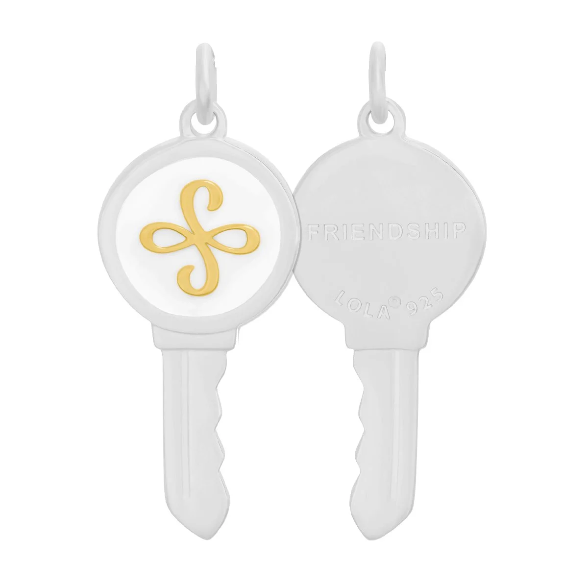 Key Necklace Friendship Knot Gold