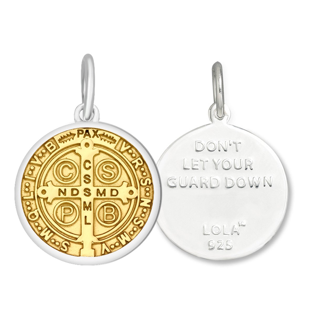 Gold St. Benedict Medal Reversible Pendant Necklace