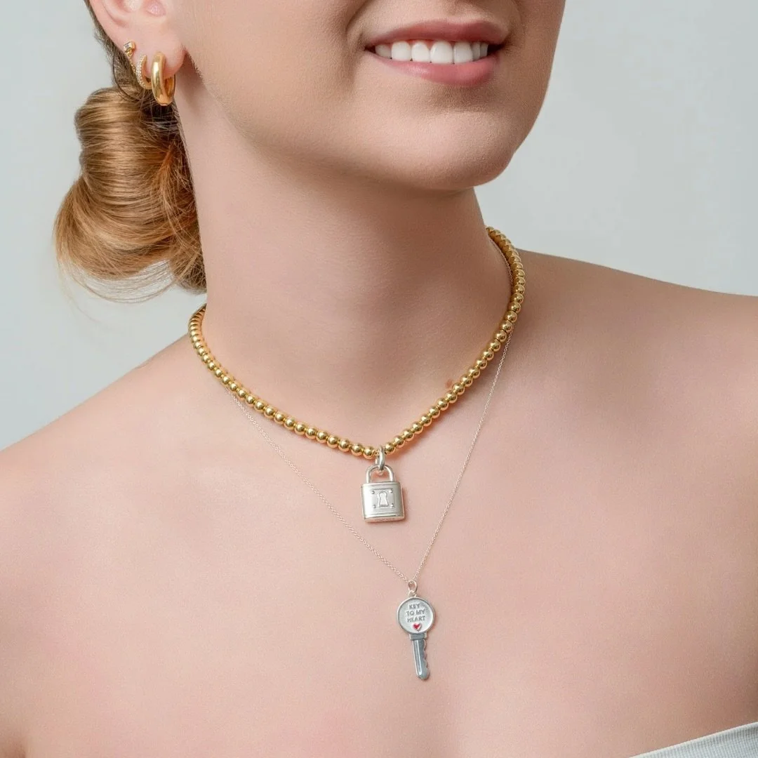 Layer your favorite Love Lock with our stunning new Key Necklace for a look that&rsquo;s as unique and meaningful as your story. 🗝️💖 A timeless keepsake to treasure or gift to someone special.

#LayeredWithLove #MeaningfulJewelry #LoveLockAndKey #K