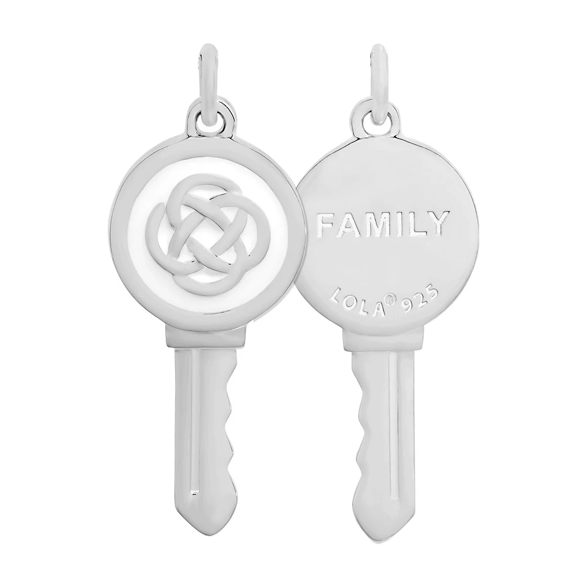 Key Necklace Family Knot Silver