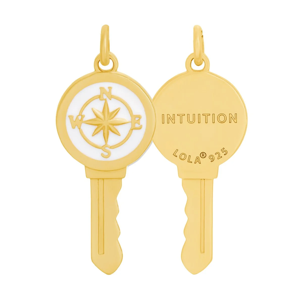 Key Necklace Compass Rose All Gold