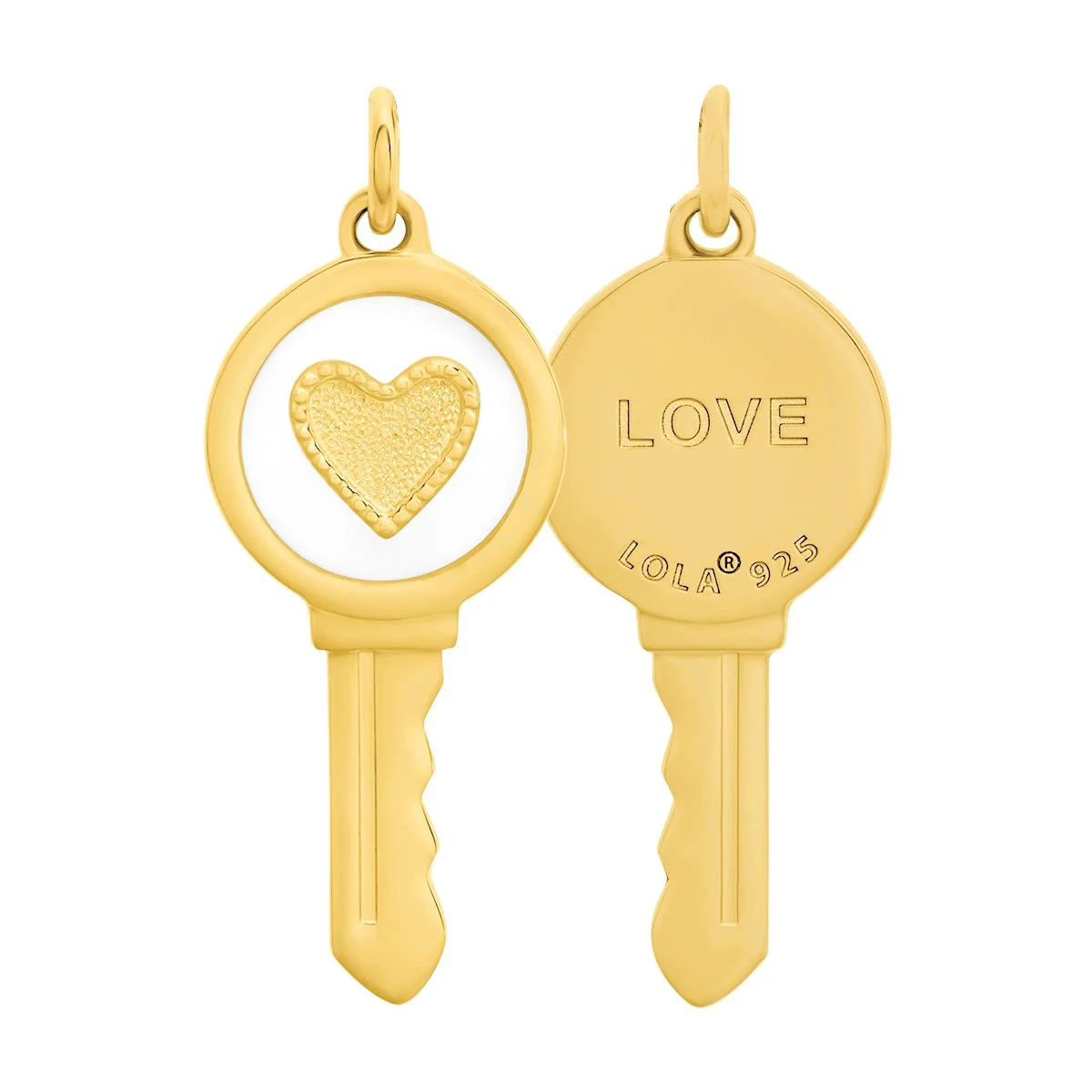 Key Necklace Heart All Gold