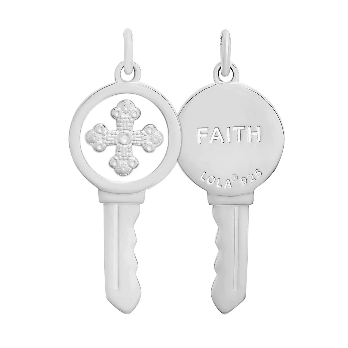 Key Necklace Cross Silver