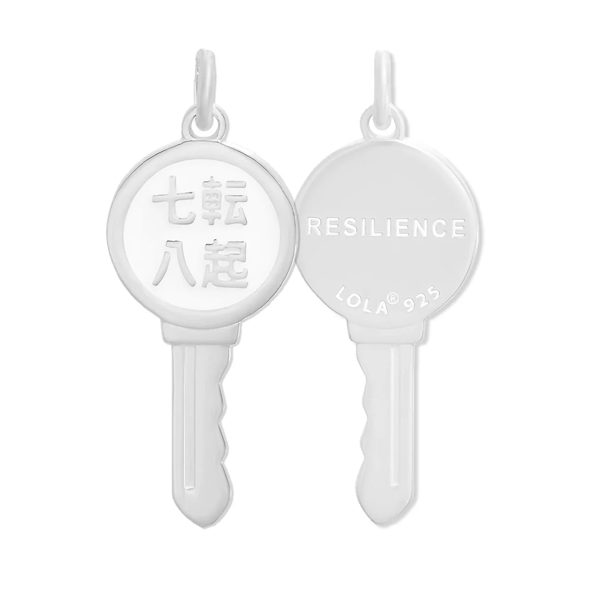 Key Necklace 7 Down 8 Up Silver