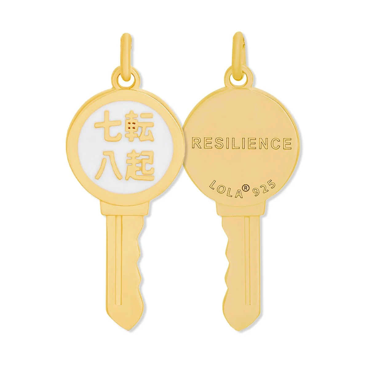 Key Necklace 7 Down 8 Up All Gold