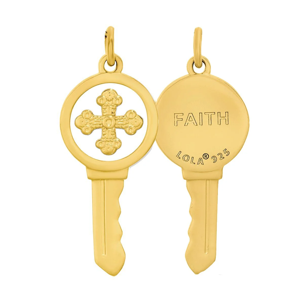 Key Necklace Cross All Gold