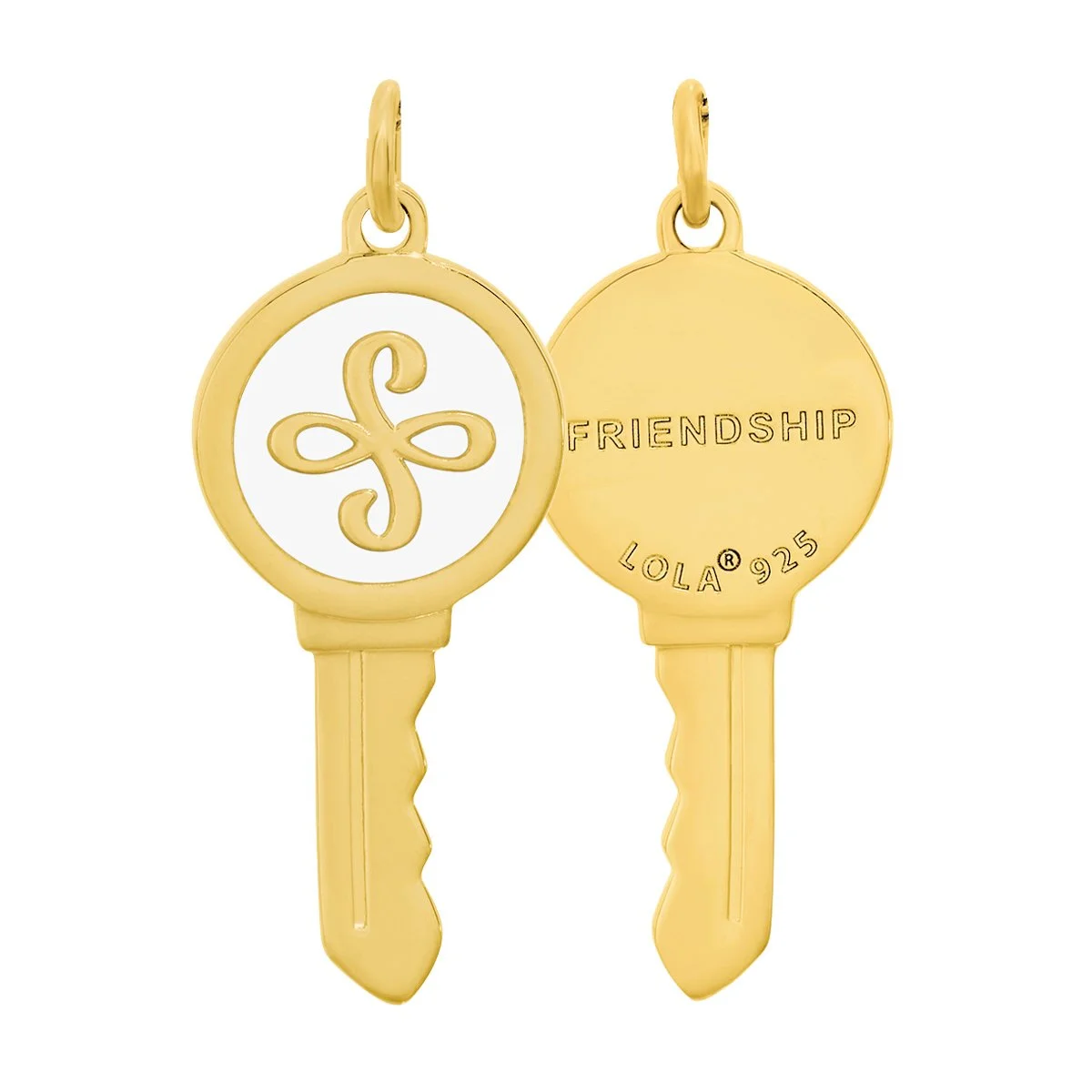 Key Necklace Friendship Knot All Gold