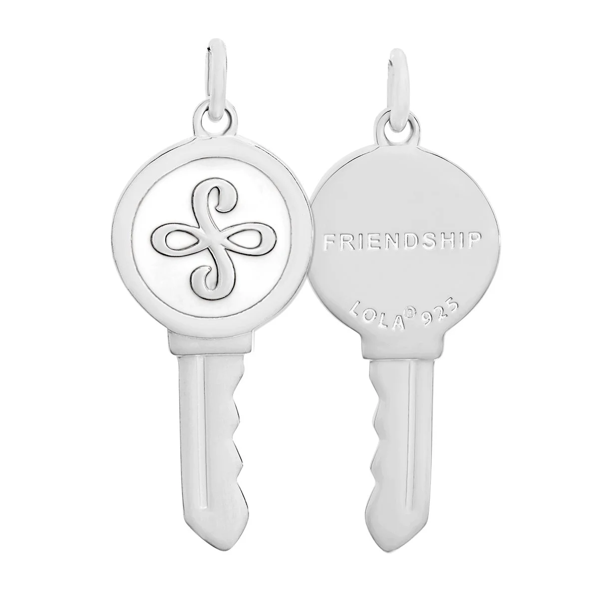 Key Necklace Friendship Knot Silver