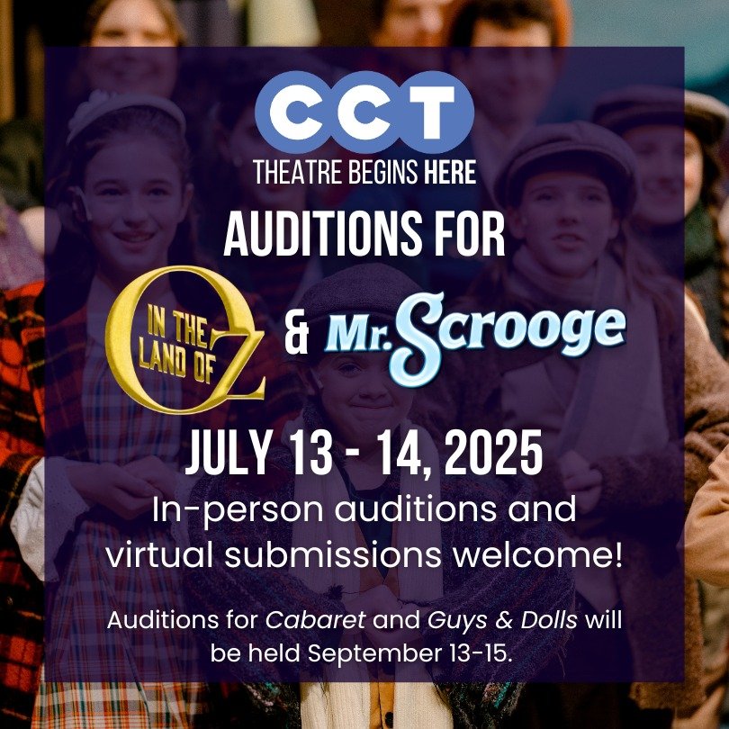 Audition sign-ups are LIVE!

We're looking for talented, passionate performers to bring this season to life. In-person auditions will be held July 13-14. 

🗓Audition Dates: July 13 - 14
📍 Location: CCT Studios, 177 E. Naghten Street
👧 Ages: 8+
💻 