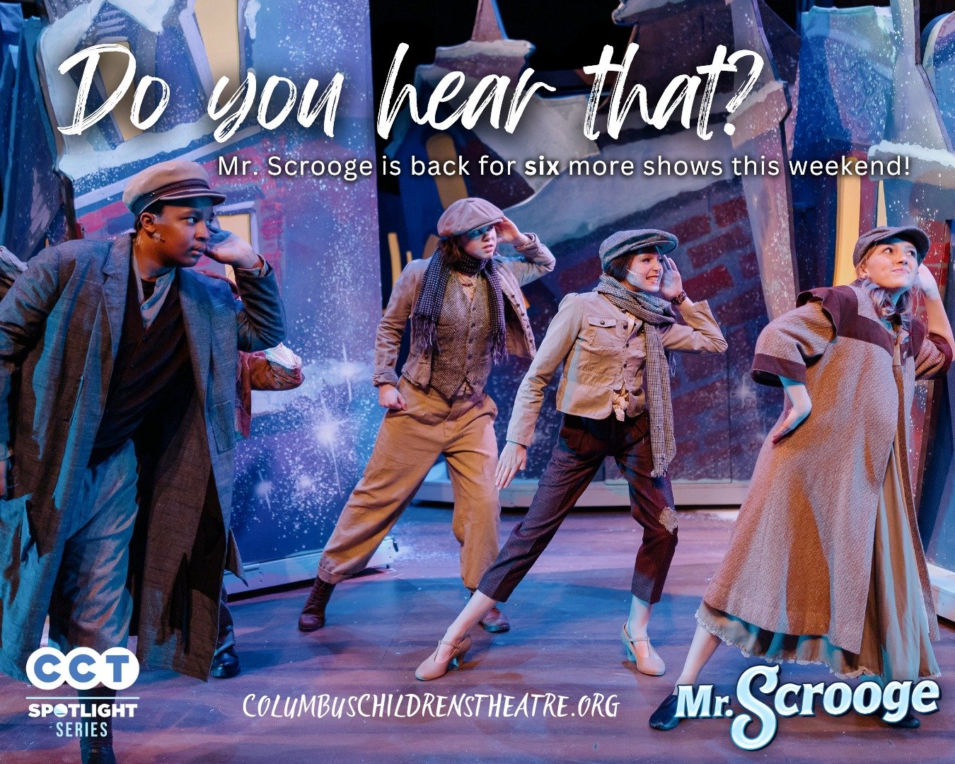 🎩 Mr. Scrooge is BACK!
There are six more chances to catch this Columbus holiday tradition this weekend!

Bring the whole family for a heartwarming, 60-minute musical full of cheer, charm, and Christmas spirit. Don&rsquo;t miss your chance to see it