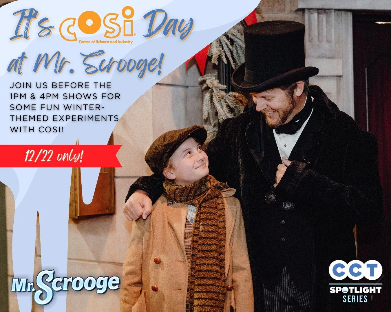❄️ Before the curtain rises&hellip; science! 

Join us TODAY (12/22) in the lobby before the 1PM &amp; 4PM performances for hands-on, winter-themed science demonstrations from our friends at COSI. It&rsquo;s the perfect way to kick off your theatre v