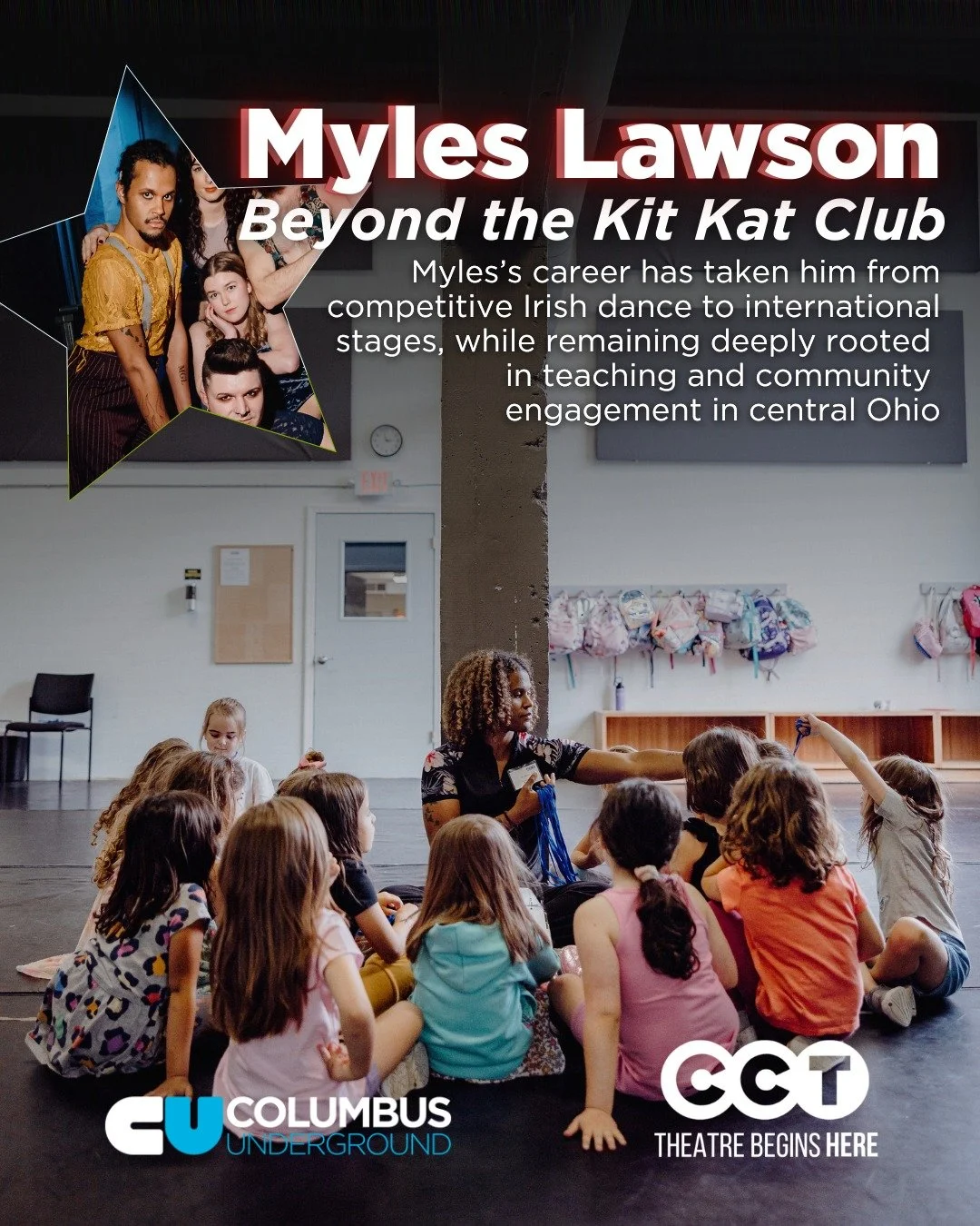Get to know Myles - onstage and off!

When he&rsquo;s not lighting up the Kit Kat Klub in Cabaret, Myles is a 
dancer, choreographer, and educator shaping movement and 
creativity in his hometown of Columbus. From teaching and mentoring to exploring 