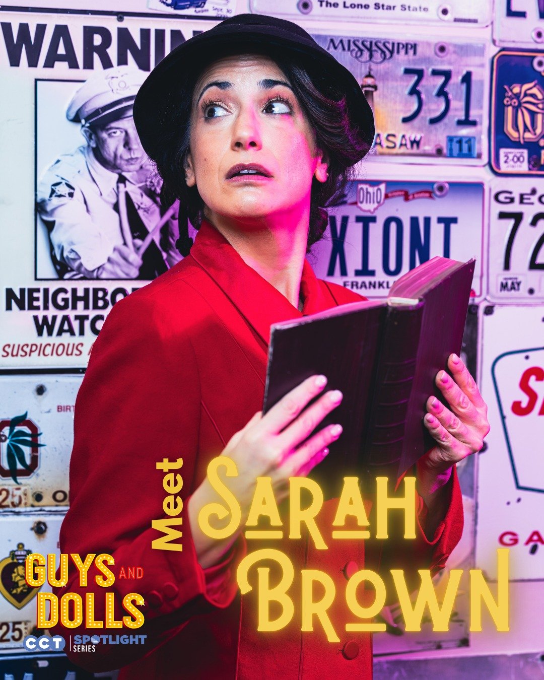 ✨ Heaven help us&hellip; Sarah Brown has arrived!

Meet Dana Boda as Sarah Brown in CCT&rsquo;s Spotlight Series production of Guys and Dolls. 

As the devoted leader of the Save-A-Soul Mission, Sarah is determined to do good and keep the gamblers of