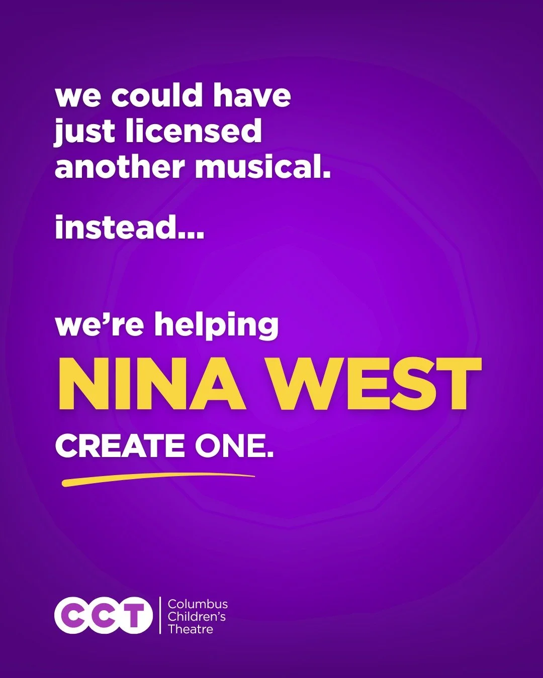 🌈✨A WORLD PREMIERE MUSICAL IS COMING TO COLUMBUS ✨🌈

We could have licensed another musical. Instead, we&rsquo;re helping Nina West create one!

Introducing The You Kind of Kind: The Musical, a joyful new show based on Nina West&rsquo;s critically 