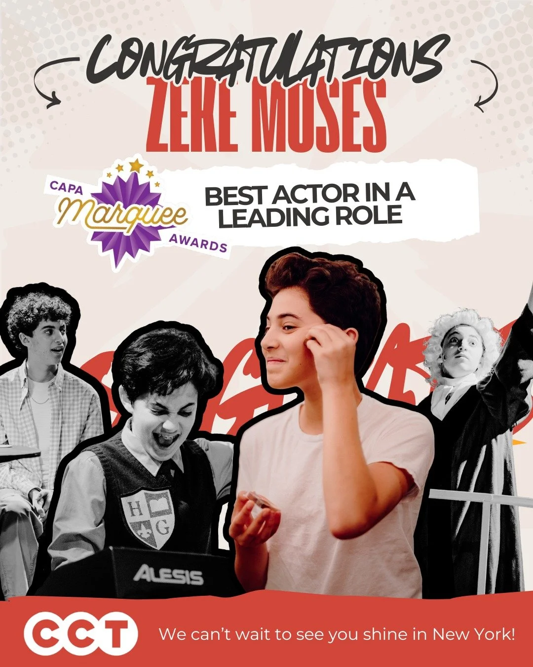 Standing ovation for Zeke Moses 👏

From rocking the stage in School of Rock to the powerful world of Ragtime, to cheering from the audience and supporting every step of the way, you&rsquo;ve been a true part of the CCT family through it all. And now