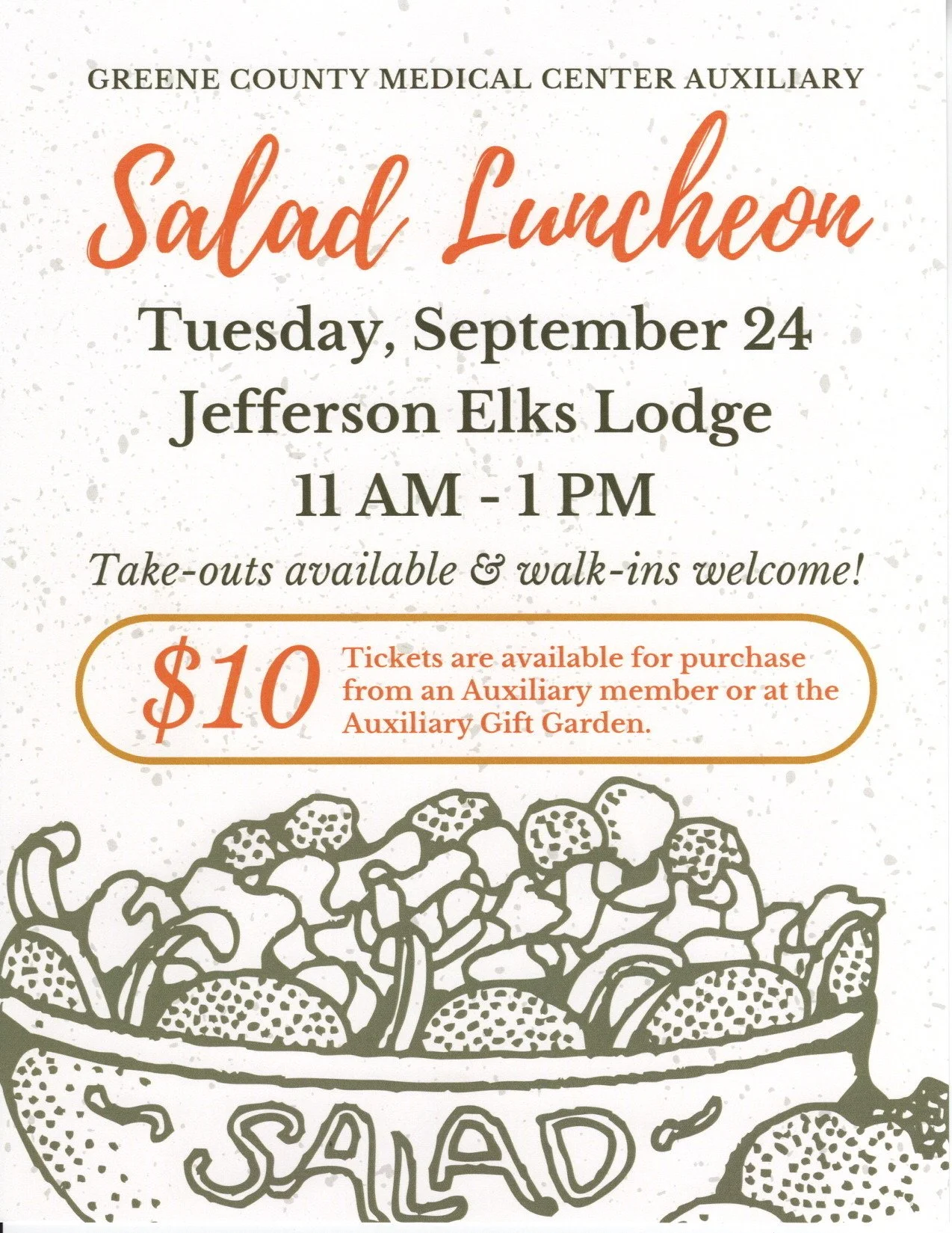 Greene County Medical Center Auxiliary Salad Luncheon Experience