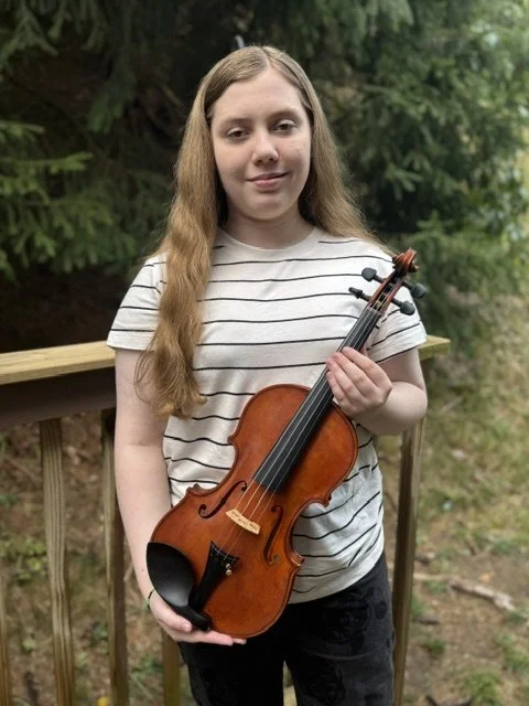 Mary Grace with New V. Richelieu Violin July 2026.jpeg