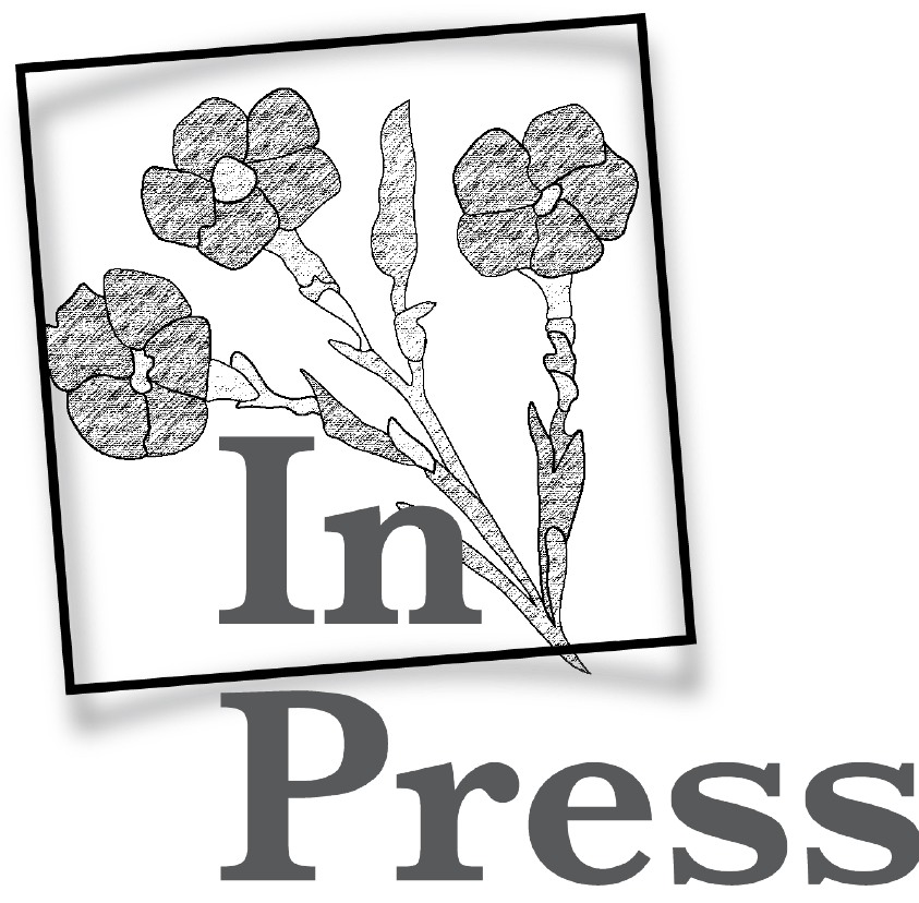A logo featuring a stylized computer monitor with a branch of a pink camellia flower inside, and the word 'Press' below in a decorative font.