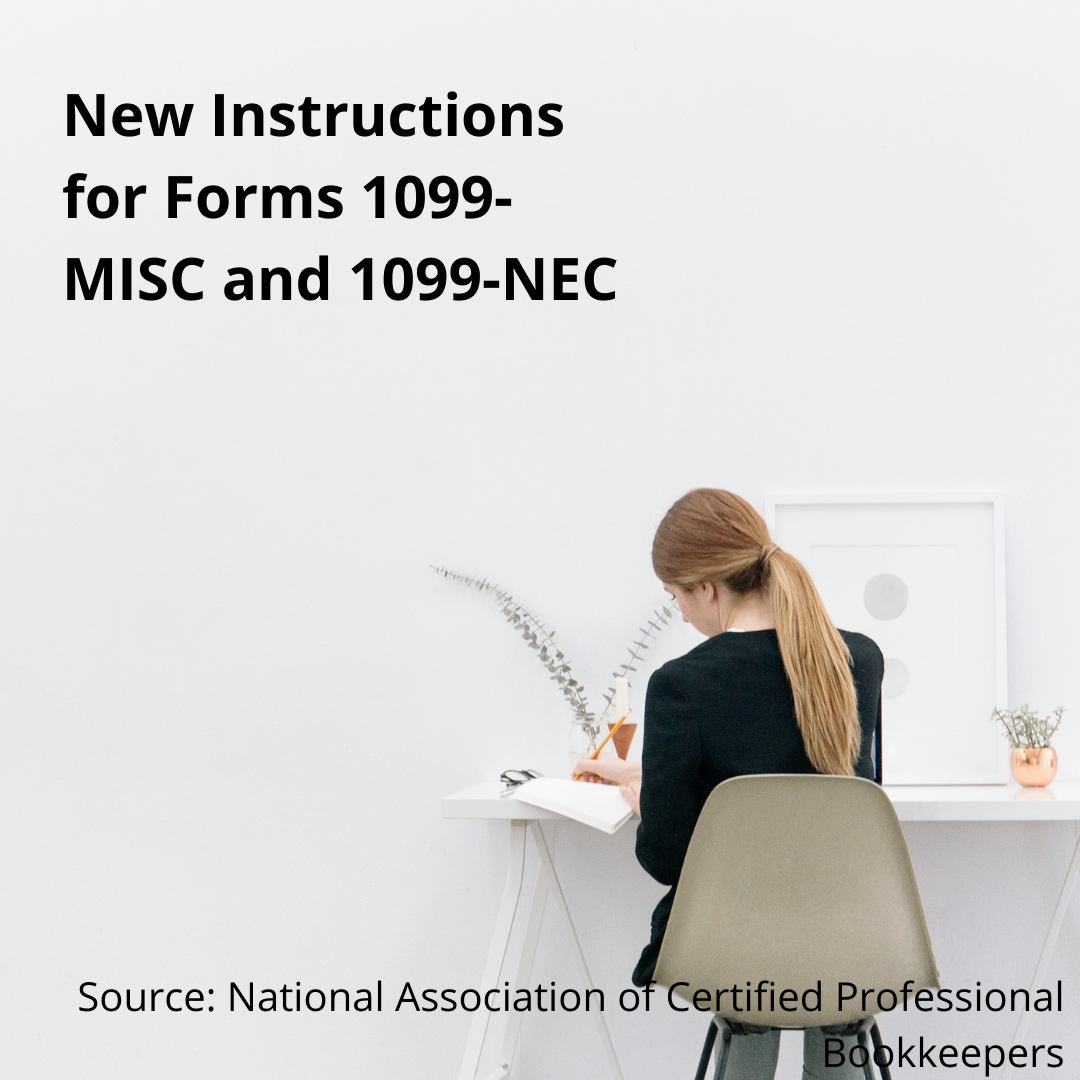 New Instructions for Forms 1099-MISC and 1099-NEC