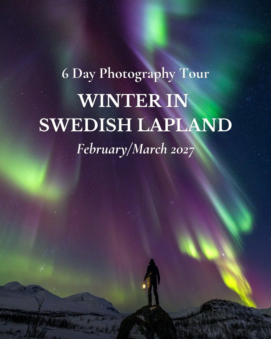 New Winter Photography Tour to Swedish Lapland ✨

In February 2027, I&rsquo;m taking a small group of photographers deep into one of the most magical winter landscapes in Sweden: Abisko National Park in Swedish Lapland 🇸🇪.

For 6 days, we&rsquo;ll 