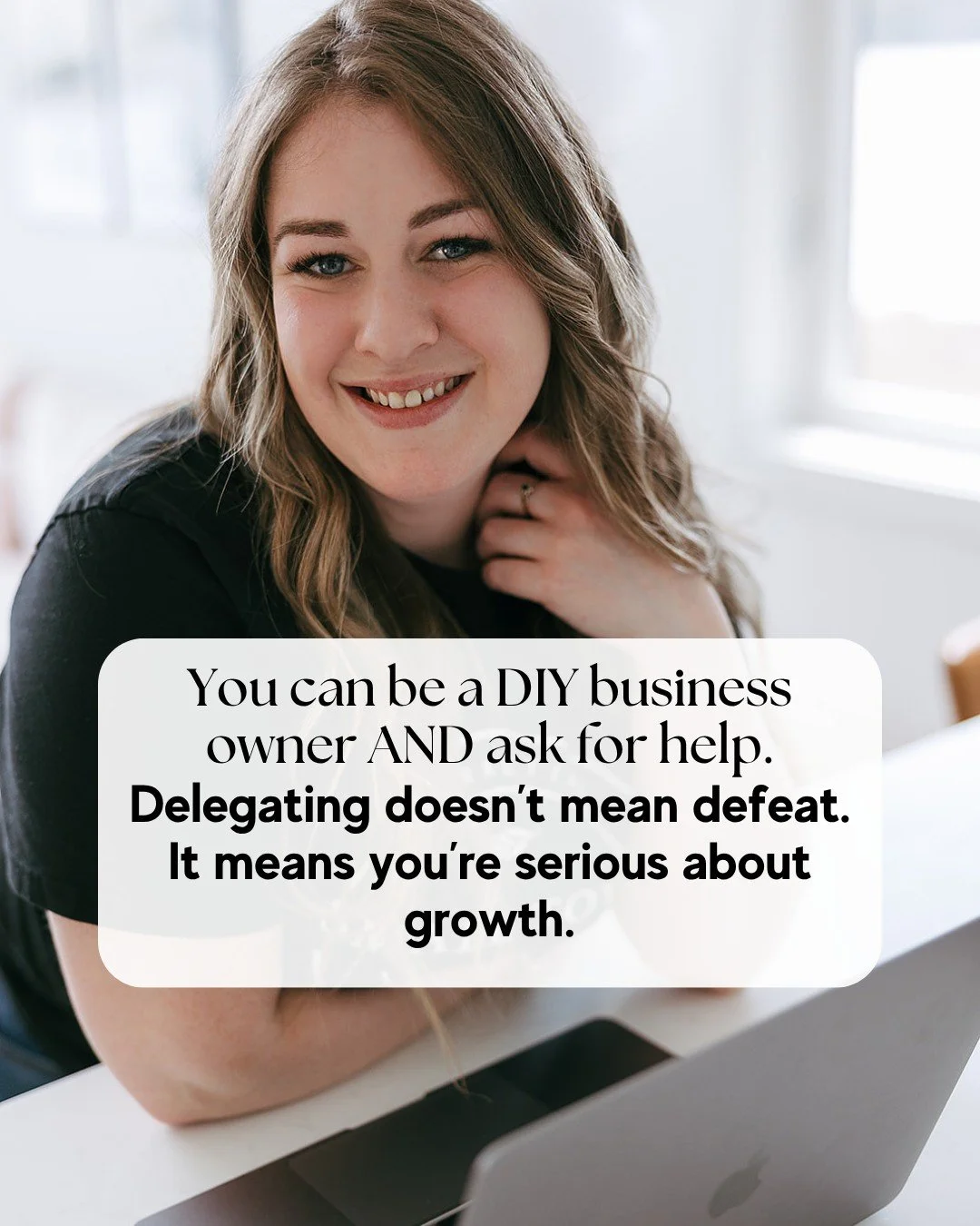 Repeat after me:
 ✅ I&rsquo;m capable
 ✅ I&rsquo;m smart
 ✅ I can still ask for support

Being a solopreneur doesn&rsquo;t mean doing everything solo.
Outsourcing one piece of your business (like your social or your website) gives you the energy to f