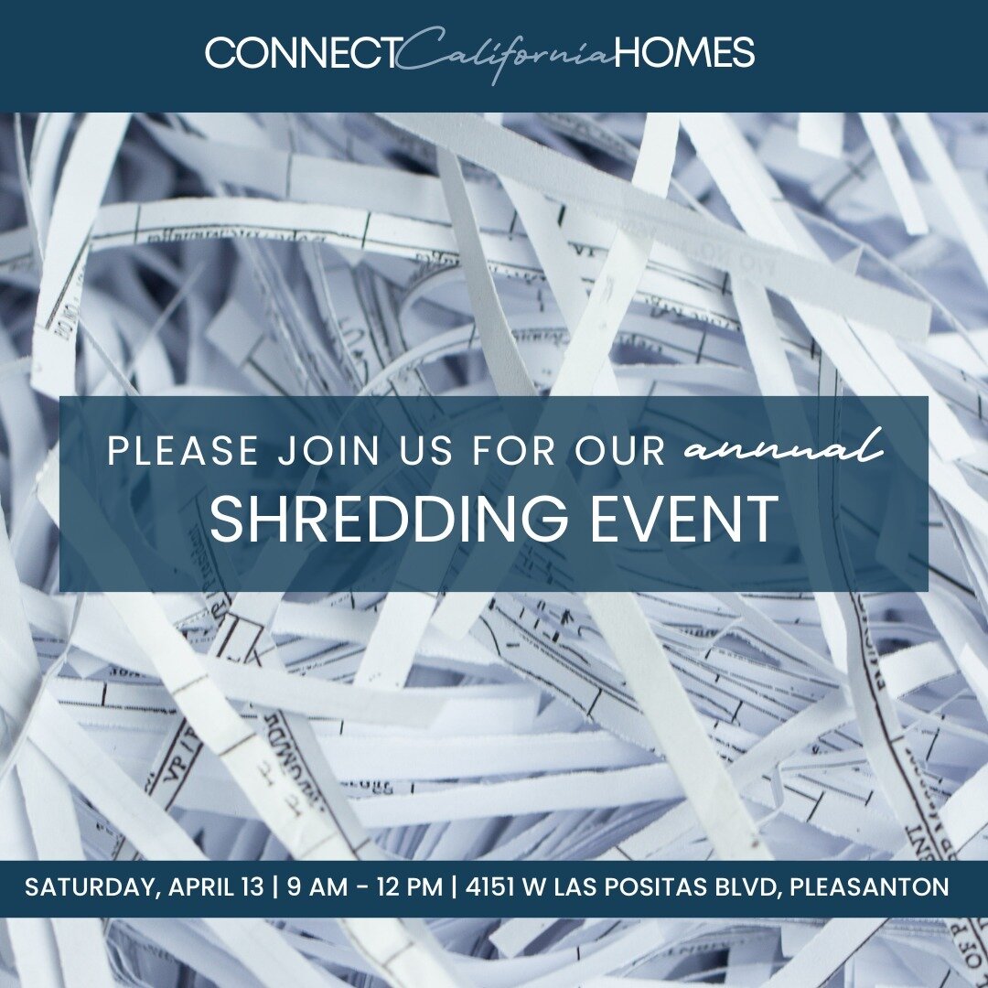 It&rsquo;s that time of year again! Gather your papers and join us for our Annual Drive-up Shredding Event! ♻️🌟🗞️

📅 DATE: Saturday, April 13th
⏰ TIME: 9:00 AM &ndash; 12:00 PM
📍 LOCATION: 4151 W Las Positas Blvd, Pleasanton

We take great pride 