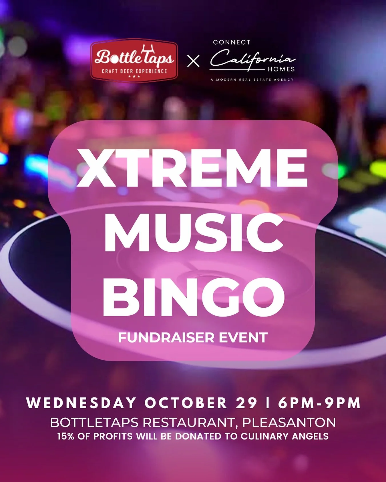 We are once again GOING PINK for Breast Cancer Awareness Month! 💖 

Join us in Pleasanton for our 4th Annual Connect to a Cause on Wednesday, October 29th, 6&ndash;9 PM at BottleTaps Restaurant! 🎶 @bottletaps 

We&rsquo;ll be hosting Xtreme Music B