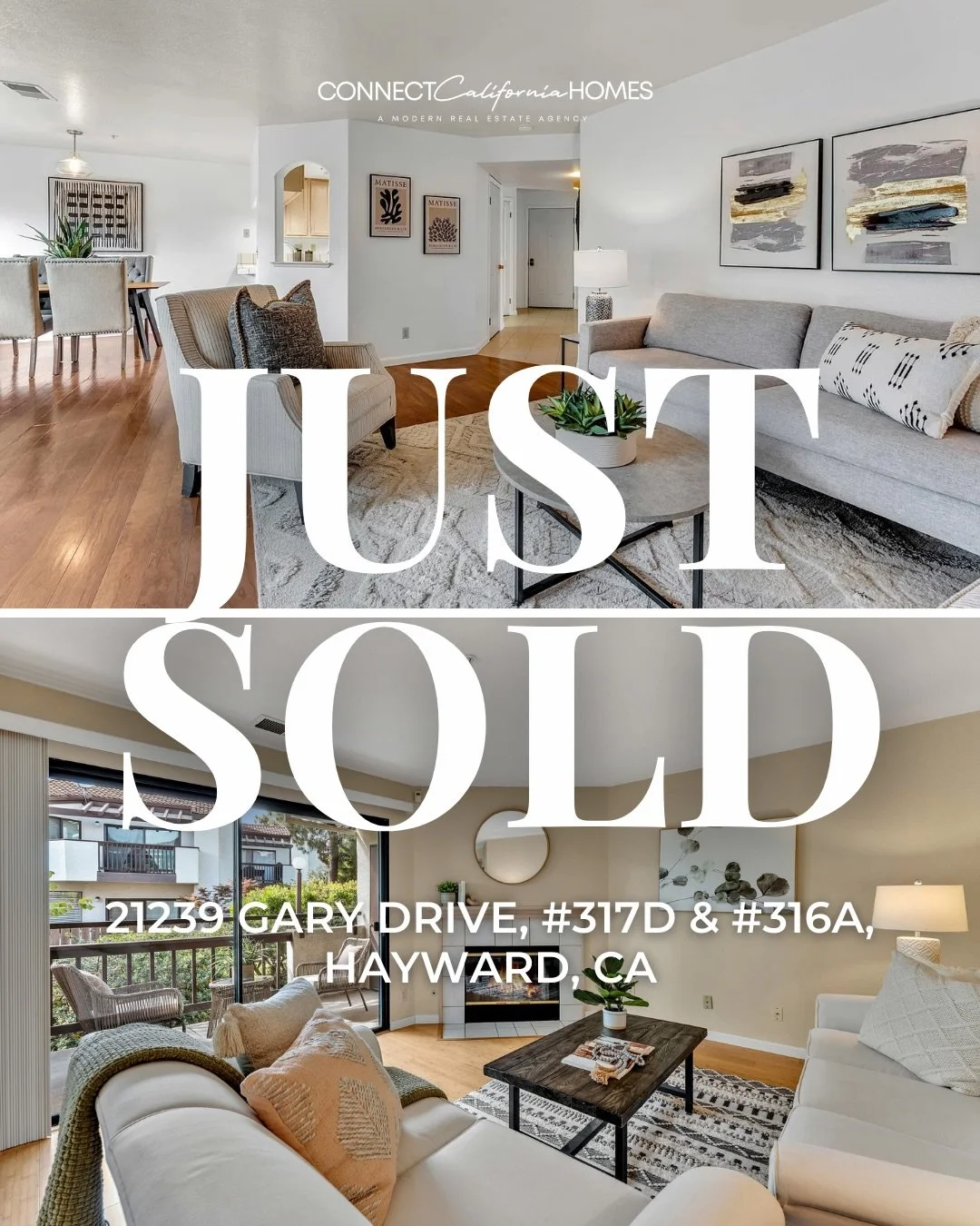 JUST SOLD! 🏡

We&rsquo;re thrilled to have helped our amazing sellers successfully sell two condos side by side in Hayward!

21239 Gary Dr APT 316A &ndash; 2 bd | 2 ba | 1,100 sqft
21239 Gary Dr APT 317D &ndash; 2 bd | 2 ba | 1,025 sqft

We were ded
