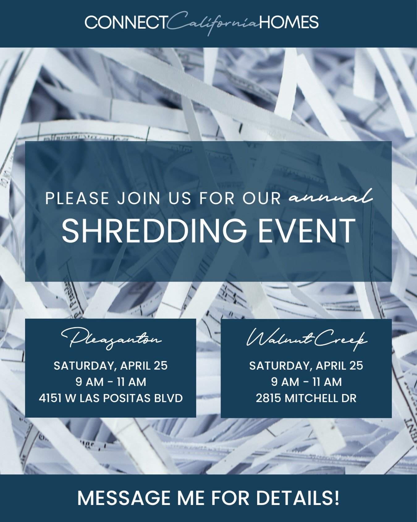 Spring Cleaning? We&rsquo;ve Got You Covered.

Our Annual Community Shred Event is back, and this year we&rsquo;re making it even easier with two East Bay locations! Bring your confidential documents and watch them get securely shredded on-site, for 